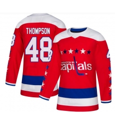 Men's Washington Capitals #48 Logan Thompson Authentic Red Alternate Jersey