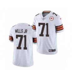 Men's Cleveland Browns #71 Jedrick Wills Jr. 2021 White 75th Anniversary Patch Vapor Untouchable Limited Jersey