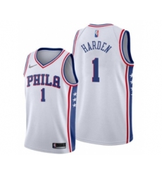 Men's James Harden #1 Philadelphia 76ers Association Edition White Jersey