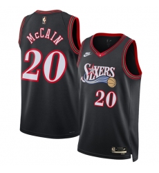 Men's Philadelphia 76ers #20 Jared McCain Jared McCain Black 2025 Classic Edition Stitched Jersey