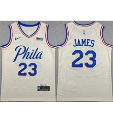 Men's Philadelphia 76ers #23 LeBron James Cream City Edition Swingman Stitched Jersey