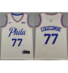 Men's Philadelphia 76ers #77 V. J. Edgecombe Cream City Edition Swingman Stitched Jersey