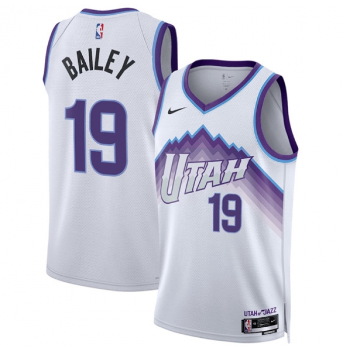 Men's Utah Jazz #19 Ace Bailey White 2025 Association Edition Stitched Basketball Jersey