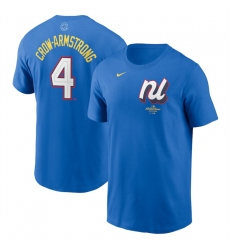 Men's National League #4 Pete Crow-Armstrong Royal 2025 All-Star Edition Name & Number T-Shirt