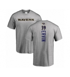 Football Baltimore Ravens #39 Tyler Ervin Ash Backer T-Shirt