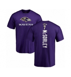 Football Baltimore Ravens #7 Trace McSorley Purple Backer T-Shirt