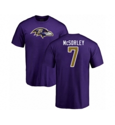 Football Baltimore Ravens #7 Trace McSorley Purple Name & Number Logo T-Shirt