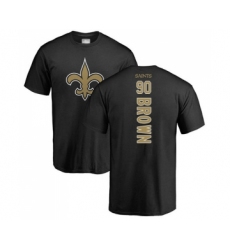 Football New Orleans Saints #90 Malcom Brown Black Backer T-Shirt