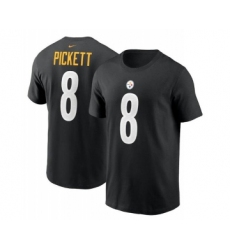 Men's Pittsburgh Steelers #8 Kenny Pickett 2022 Black NFL Draft First Round Pick Player Name & Number T-Shirt