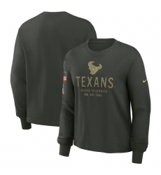 Men's Houston Texans Dark Green 2025 Salute to Service Sideline Dri-FIT Long Sleeve T-Shirt