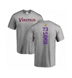 Football Minnesota Vikings #73 Dru Samia Ash Backer T-Shirt
