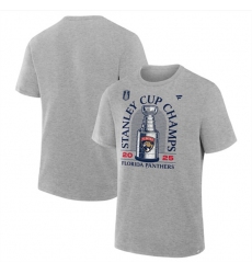 Men's Florida Panthers Heather Gray 2025 Stanley Cup Champions Locker Room Big & Tall T-Shirt