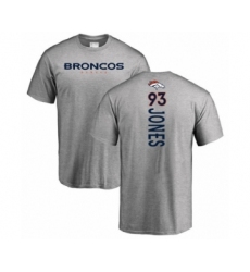 Football Denver Broncos #93 Dre'Mont Jones Ash Backer T-Shirt