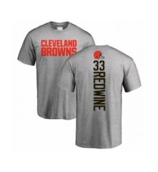 Football Cleveland Browns #33 Sheldrick Redwine Ash Backer T-Shirt
