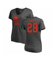 Football Women's Cleveland Browns #28 Phillip Gaines Ash One Color T-Shirt