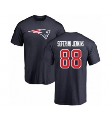 Football New England Patriots #88 Austin Seferian-Jenkins Navy Blue Name & Number Logo T-Shirt