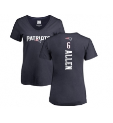 Football Women's New England Patriots #6 Ryan Allen Navy Blue Backer T-Shirt