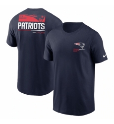 Men's New England Patriots Navy Team Incline T Shirt