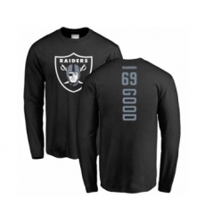 Football Oakland Raiders #69 Denzelle Good Black Backer Long Sleeve T-Shirt