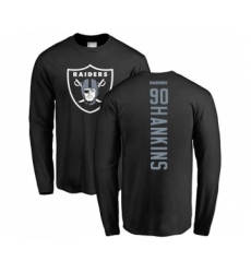 Football Oakland Raiders #90 Johnathan Hankins Black Backer Long Sleeve T-Shirt