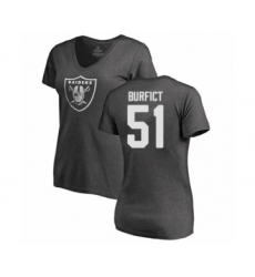 Football Women's Oakland Raiders #51 Vontaze Burfict Ash One Color T-Shirt