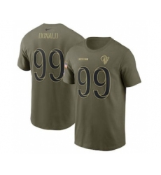 Men's Los Angeles Rams Aaron Donald Football Camo 2021 Salute To Service Name & Number T-Shirt