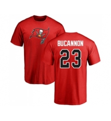 Football Tampa Bay Buccaneers #23 Deone Bucannon Red Name & Number Logo T-Shirt