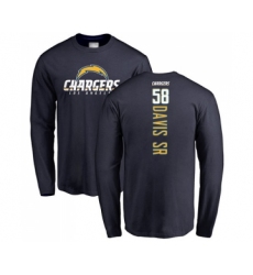 Football Los Angeles Chargers #58 Thomas Davis Sr Navy Blue Backer T-Shirt