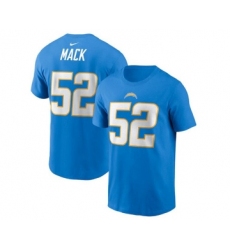 Men's Los Angeles Chargers #52 Khalil Mack 2022 Blue Name & Number T-Shirt