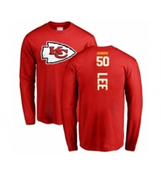 Football Kansas City Chiefs #50 Darron Lee Red Backer Long Sleeve T-Shirt