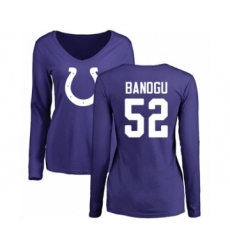 Football Women's Indianapolis Colts #52 Ben Banogu Royal Blue Name & Number Logo Long Sleeve T-Shirt