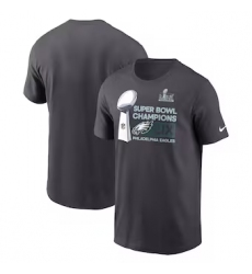 Men's Philadelphia Eagles Nike Anthracite Super Bowl LIX Champions Locker Room Trophy Collection T-Shirt