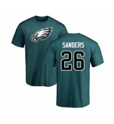Philadelphia Eagles #26 Miles Sanders Green Name & Number Logo T-Shirt