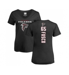 Football Women's Atlanta Falcons #65 Brandon Fusco Black Backer T-Shirt