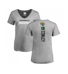 Football Women's Jacksonville Jaguars #18 Chris Conley Ash Backer T-Shirt