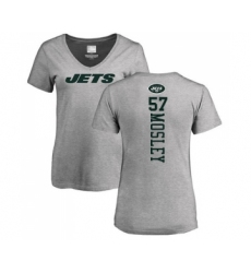 Football Women's New York Jets #57 C.J. Mosley Ash Backer T-Shirt