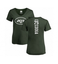 Football Women's New York Jets #75 Chuma Edoga Green Backer T-Shirt