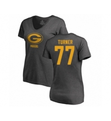 Football Women's Green Bay Packers #77 Billy Turner Ash One Color T-Shirt
