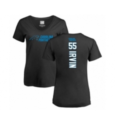 Football Women's Carolina Panthers #55 Bruce Irvin Black Backer T-Shirt