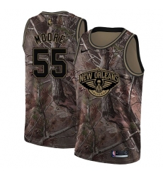 Women's Nike New Orleans Pelicans #55 E'Twaun Moore Swingman Camo Realtree Collection NBA Jersey