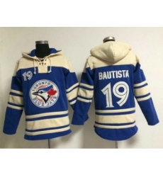 Men's Toronto Blue Jays #19 Jose Bautista Alternate Blue MLB Hoodie