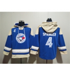Men's Toronto Blue Jays #4 George Springer Royal Ageless Must-Have Lace-Up Pullover Hoodie
