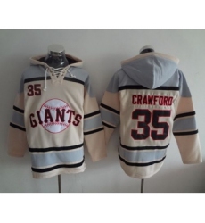Men's San Francisco Giants #35 Brandon Crawford Cream Baseball MLB Hoodie