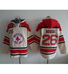 Men's Boston Red Sox #26 Wade Boggs Retired Cream Baseball MLB Hoodie
