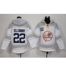 Men's New York Yankees #22 Jacoby Ellsbury White Home MLB Hoodie