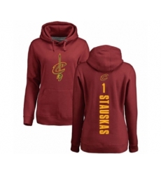 Basketball Women's Cleveland Cavaliers #1 Nik Stauskas Maroon Backer Pullover Hoodie