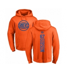 Basketball New York Knicks #67 Taj Gibson Orange One Color Backer Pullover Hoodie