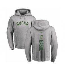 Basketball Milwaukee Bucks #17 Pau Gasol Ash Backer Pullover Hoodie