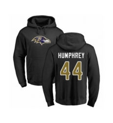Football Baltimore Ravens #44 Marlon Humphrey Black Name & Number Logo Pullover Hoodie