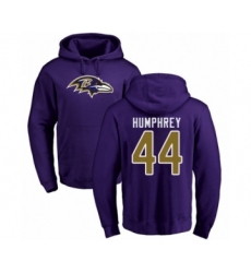 Football Baltimore Ravens #44 Marlon Humphrey Purple Name & Number Logo Pullover Hoodie